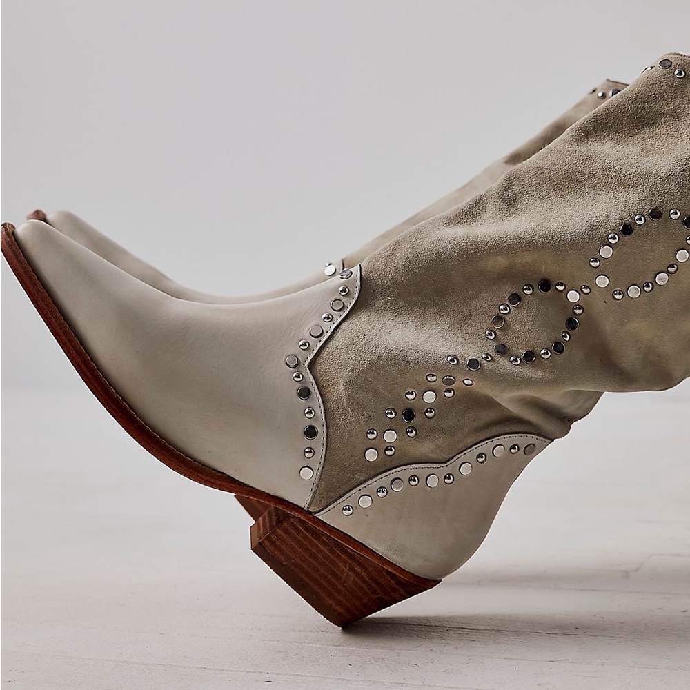 Free people studded western boots in after glow